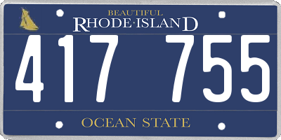 RI license plate 417755