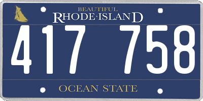 RI license plate 417758
