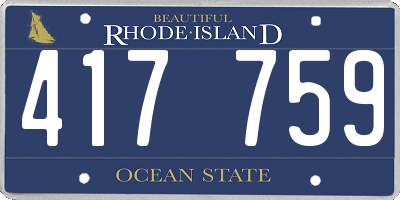 RI license plate 417759