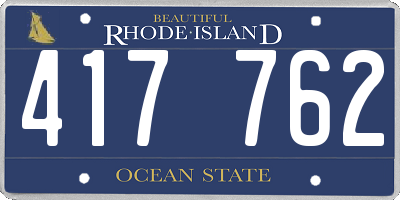 RI license plate 417762