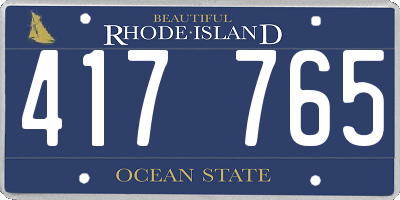RI license plate 417765