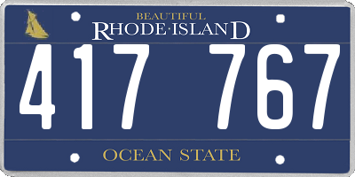 RI license plate 417767
