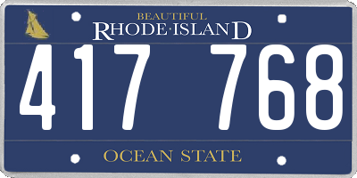 RI license plate 417768