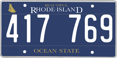 RI license plate 417769