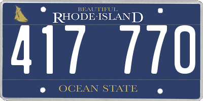 RI license plate 417770