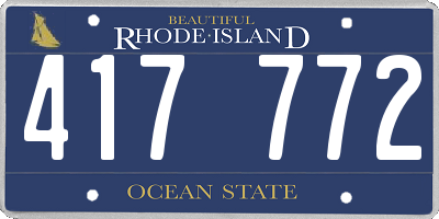 RI license plate 417772