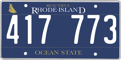 RI license plate 417773