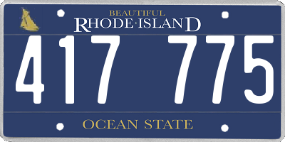 RI license plate 417775