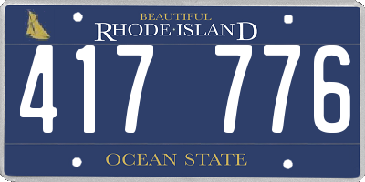 RI license plate 417776