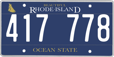 RI license plate 417778