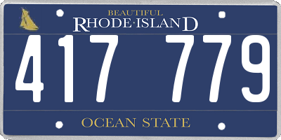 RI license plate 417779