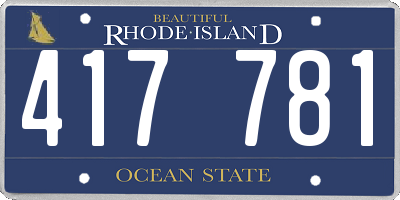 RI license plate 417781
