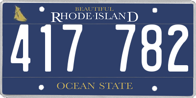 RI license plate 417782