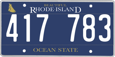 RI license plate 417783