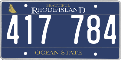 RI license plate 417784