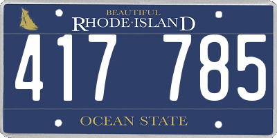RI license plate 417785