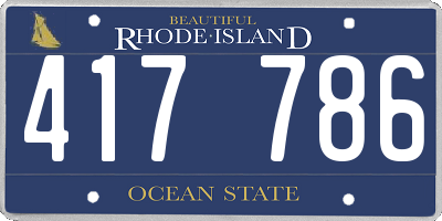 RI license plate 417786