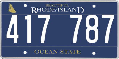 RI license plate 417787
