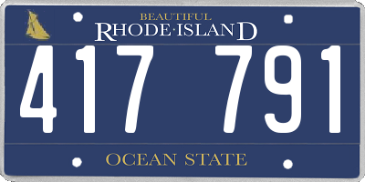 RI license plate 417791