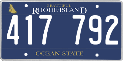 RI license plate 417792