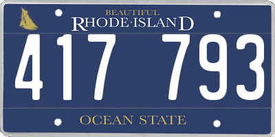 RI license plate 417793