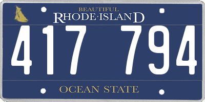 RI license plate 417794