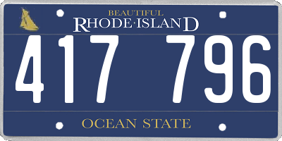RI license plate 417796