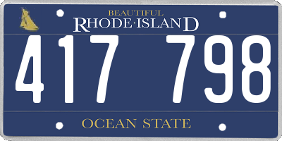 RI license plate 417798