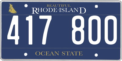 RI license plate 417800