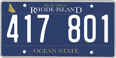 RI license plate 417801