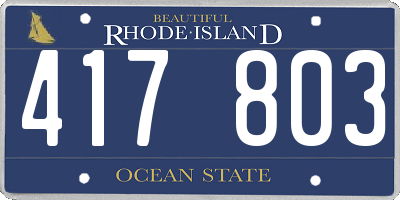 RI license plate 417803
