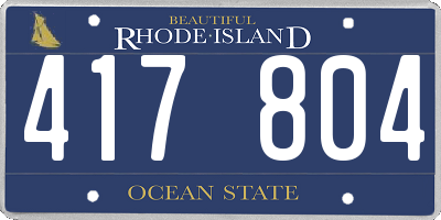 RI license plate 417804