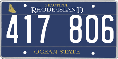 RI license plate 417806