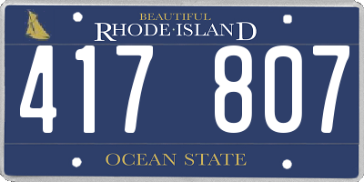 RI license plate 417807