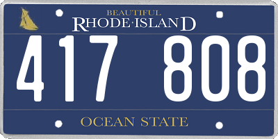 RI license plate 417808