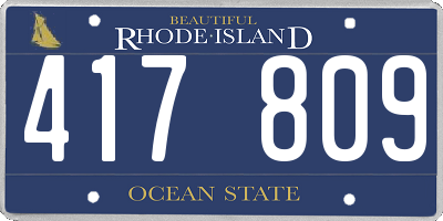 RI license plate 417809