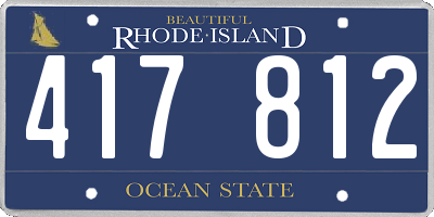 RI license plate 417812