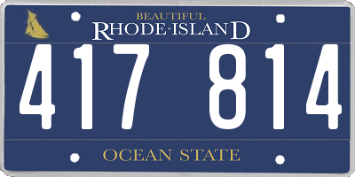 RI license plate 417814