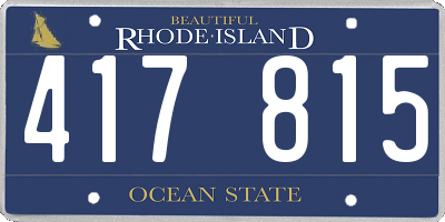 RI license plate 417815