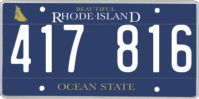 RI license plate 417816