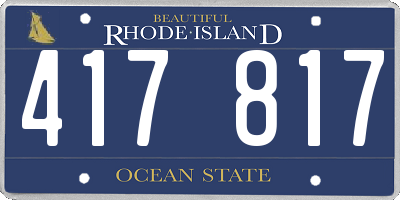 RI license plate 417817