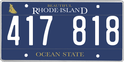 RI license plate 417818
