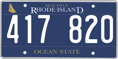 RI license plate 417820
