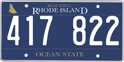 RI license plate 417822