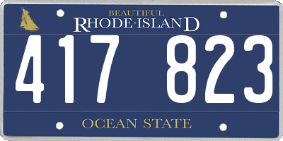 RI license plate 417823