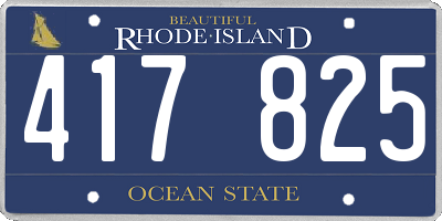RI license plate 417825