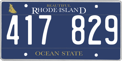 RI license plate 417829