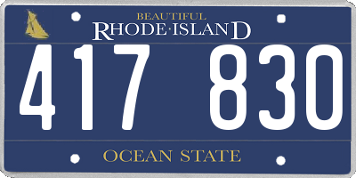 RI license plate 417830