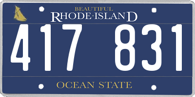 RI license plate 417831