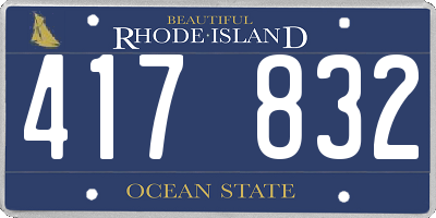 RI license plate 417832